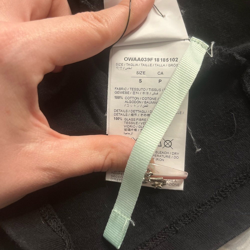 Off-White Virgil Abloh Black Graphic T-Shirt Main Label Back Print Designer Tee - Picture 5 of 16